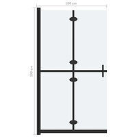 vidaXL Vikbar duschvägg med frostat ESG-glas 100x190 cm
