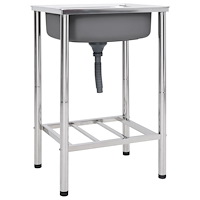 vidaXL Campingdiskbänk rostfritt stål