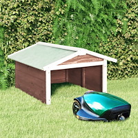 vidaXL Garage för robotgräsklippare 72x87x50 cm mocca och vit granträ