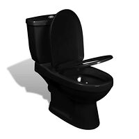 vidaXL Toalettstol med cistern svart