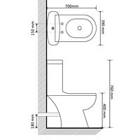 vidaXL Toalettstol med cistern svart