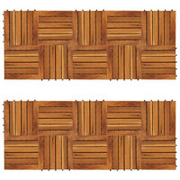 vidaXL Balkongplattor med vertikal design 30 x 30 cm akacia 20 st