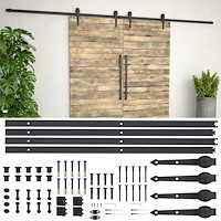 vidaXL Skjutdörrsbeslag 2x183 cm stål svart