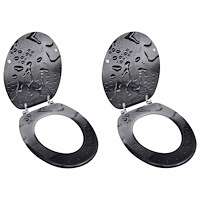 vidaXL Toalettsitsar med lock 2 st MDF vatten