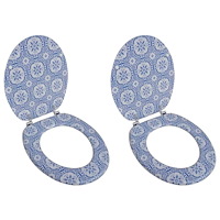vidaXL Toalettsitsar med lock 2 st MDF porslin