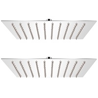 vidaXL Regnduschhuvud 2 st rostfritt stål 20x20 cm