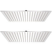 vidaXL Regnduschhuvud 2 st rostfritt stål 50x50 cm