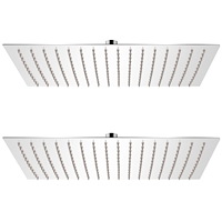 vidaXL Regnduschhuvud 2 st rostfritt stål 30x40 cm