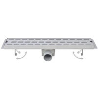vidaXL Avlång golvbrunn 2 st rak rostfritt stål 830x140 mm