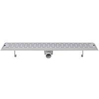 vidaXL Avlång golvbrunn 2 st rak rostfritt stål 830x140 mm
