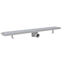 vidaXL Avlång golvbrunn 2 st rak rostfritt stål 830x140 mm