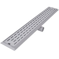 vidaXL Avlång golvbrunn 2 st rak rostfritt stål 830x140 mm