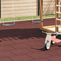 vidaXL Fallskyddsmattor 12 st gummi 50x50x3 cm röd