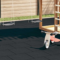 vidaXL Fallskyddsmattor 18 st gummi 50x50x3 cm svart