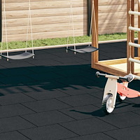 vidaXL Fallskyddsmattor 24 st gummi 50x50x3 cm svart