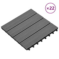 vidaXL Trall 22 st 30x30 cm 2 kvm WPC grå