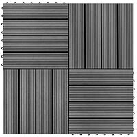 vidaXL Trall 22 st 30x30 cm 2 kvm WPC grå