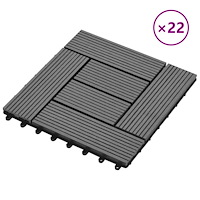 vidaXL Trall 22 st 30x30 cm 2 kvm WPC grå