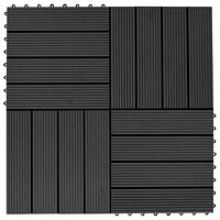 vidaXL Trall 22 st 30x30 cm 2 kvm WPC svart