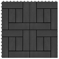 vidaXL Trall 22 st 30x30 cm 2 kvm WPC svart
