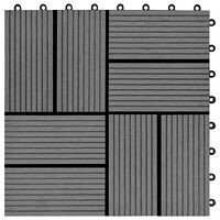 vidaXL Trall 22 st 30x30 cm 2 kvm WPC grå