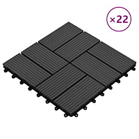 vidaXL Trall 22 st 30x30 cm 2 kvm WPC svart