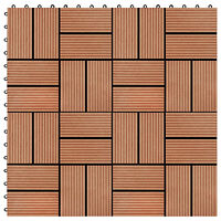 vidaXL Trall 22 st 30x30 cm 2 kvm WPC teakfärg