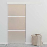 vidaXL Skjutdörr ESG-glas och aluminium 90x212 cm silver