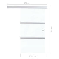 vidaXL Skjutdörr ESG-glas och aluminium 102,5x212 cm silver
