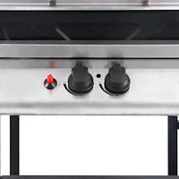 vidaXL Gasolgrill med sidobord i 3 nivåer svart och silver