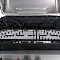vidaXL Gasolgrill med sidobord i 3 nivåer svart och silver
