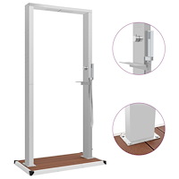 vidaXL Utedusch med golv WPC rostfritt stål