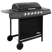vidaXL Gasolgrill med 6 brännare svart