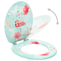 vidaXL Toalettsitsar med lock 2 st MDF flamingo
