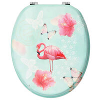 vidaXL Toalettsitsar med lock 2 st MDF flamingo