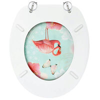 vidaXL Toalettsitsar med lock 2 st MDF flamingo