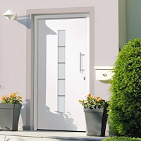 vidaXL Ytterdörr aluminium och PVC vit 110x210 cm