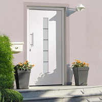 vidaXL Ytterdörr aluminium och PVC vit 110x210 cm