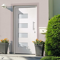 vidaXL Ytterdörr aluminium och PVC vit 100x210 cm