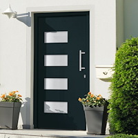 vidaXL Ytterdörr aluminium och PVC antracit 100x210 cm