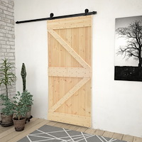 vidaXL Skjutdörr med beslag 80x210 cm massiv furu