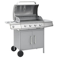 vidaXL Gasolgrill 4+1 kokzoner silver