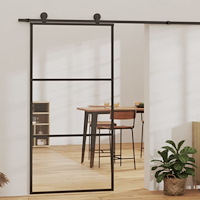 vidaXL Skjutdörr med beslagset ESG glas och aluminium 102x205 cm