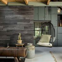 WallArt WallArt 30 st Plankor i Wood Look "GL-WA33" Barnwood Ek Charcoal Black