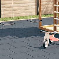 vidaXL Fallskyddsmattor 18 st gummi 50x50x3 cm grå