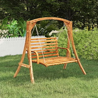 vidaXL Gungställning massivt böjträ med teakyta