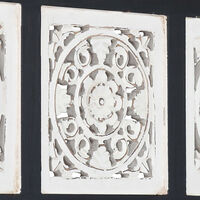 vidaXL Handsnidad väggpanel MDF 60x60x1,5 cm svart och vit