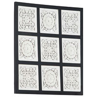 vidaXL Handsnidad väggpanel MDF 60x60x1,5 cm svart och vit