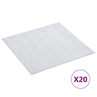 vidaXL Självhäftande golvplankor 20 st PVC 1,86 m² vit