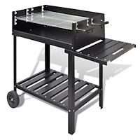 vidaXL Kolgrill med två hjul svart